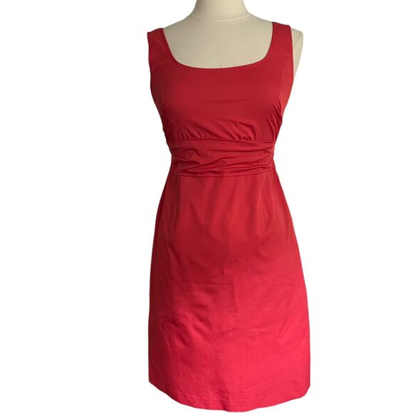 Elie Tahari Red Dress Size 6 Sheath Drape Bodice Above Knee Lined Wedding Sexy - Picture 1 of 12
